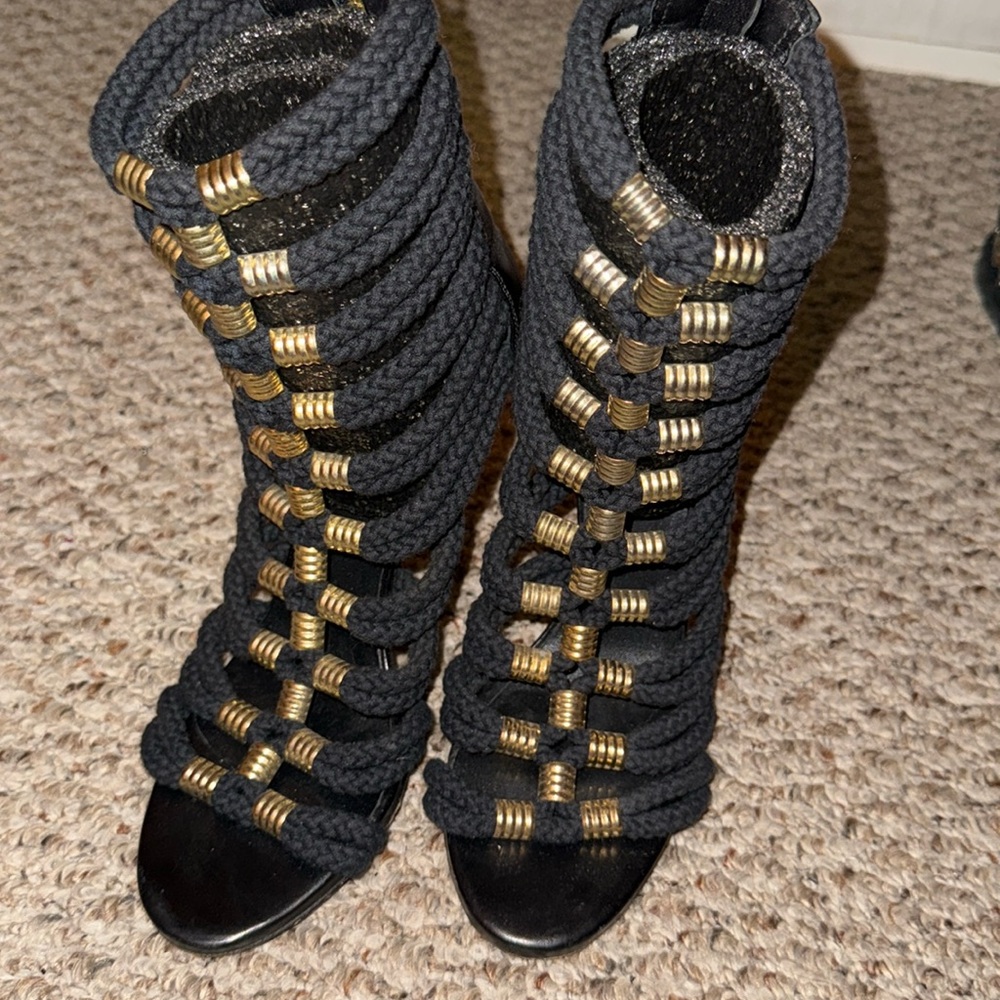 h & m balmain rope heels